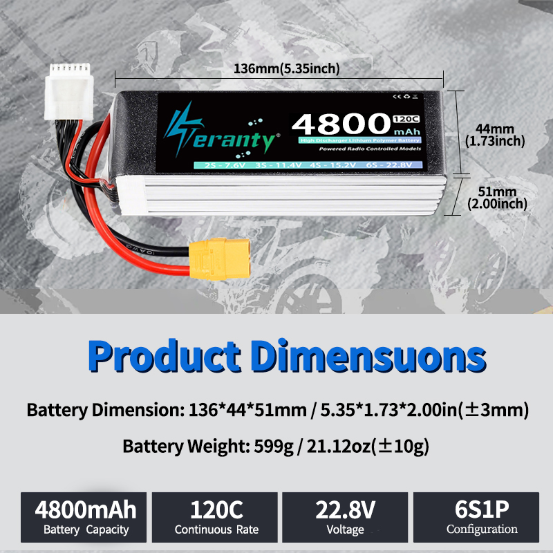 Bateria Lipo TERANTY 6S 4800mA - Drone Battery Plate avaliação e preço